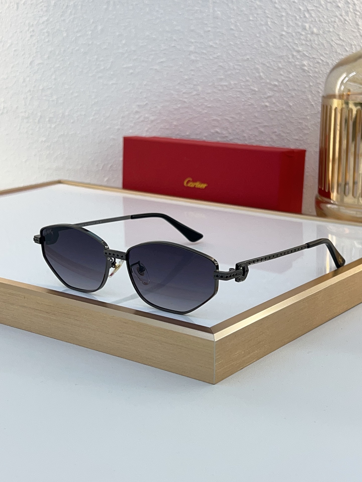 Cartier CT1177S Filigree-Engraved Hexagonal Sunglasses