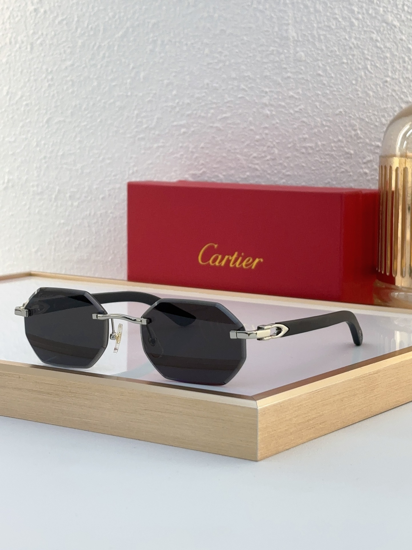 Cartier CT0439S Octagonal Rimless Sunglasses