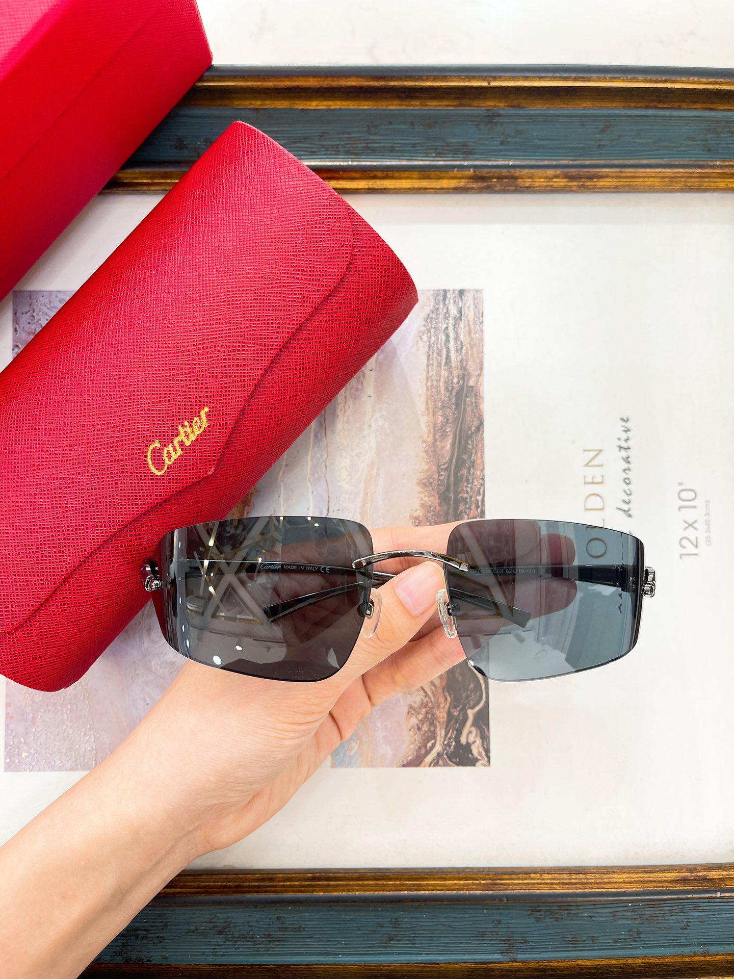 Cartier CA0694 Rimless Gradient Shield Sunglasses