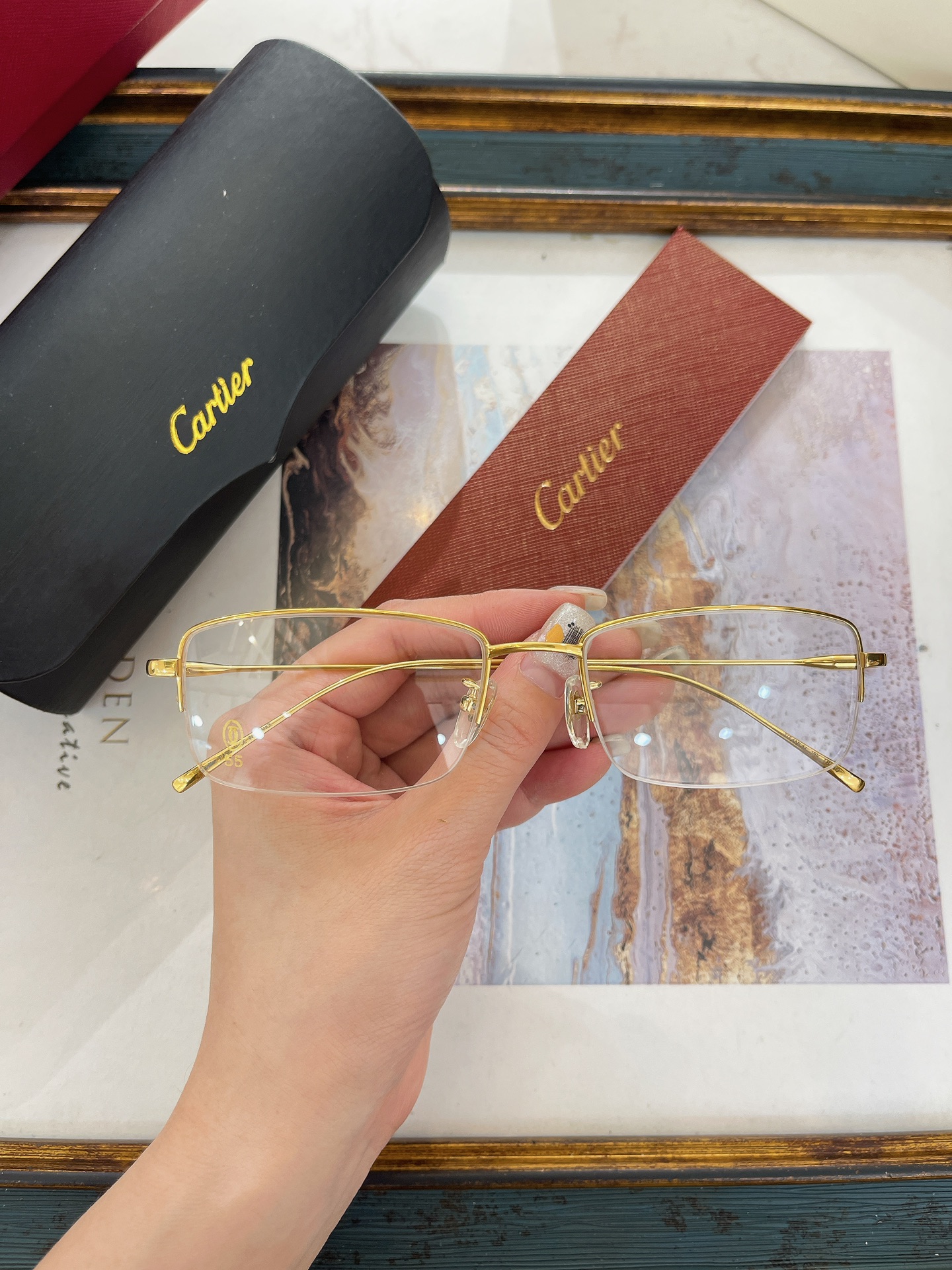 Cartier Minimalist Titanium Rectangular Eyewear